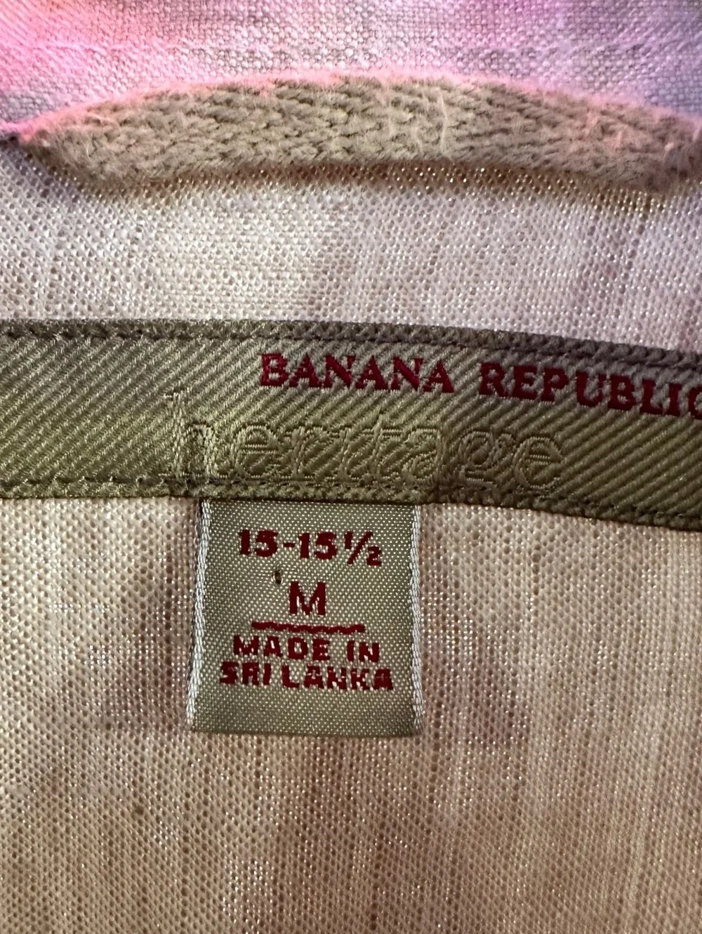 Banana Republic Heritage M 100% Linen Safari Utility Shirt Epaulet Khaki